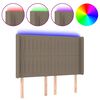 vidaXL Galvūgalis su LED, taupe spalvos, 147x16x118/128cm, audinys