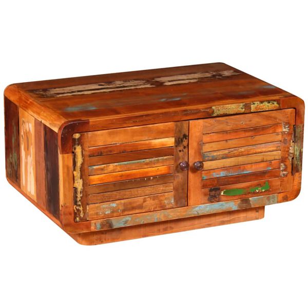 vidaXL Kavos staliukas, perdirbtos medienos masyvas, 80x50x40 cm