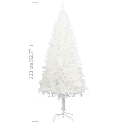 vidaXL Dirbtinė Kalėdų eglutė, balta, 210cm, su tikroviškais spygliais