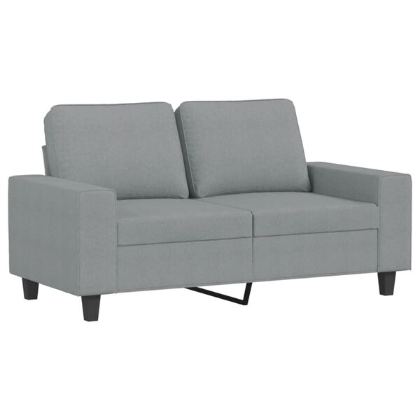 vidaXL Dvivietė sofa, &scaron;viesiai pilkos spalvos, 120cm, audinys