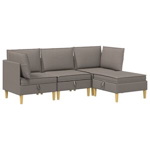 vidaXL Modulinė sofa su laikymo vieta 4 vnt. Taupe Audinys