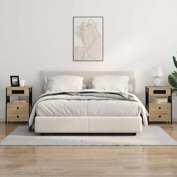 vidaXL &Scaron;alia lovos spintelė 2 pcs Sonoma ąžuolas 40 x 31 x 60 cm