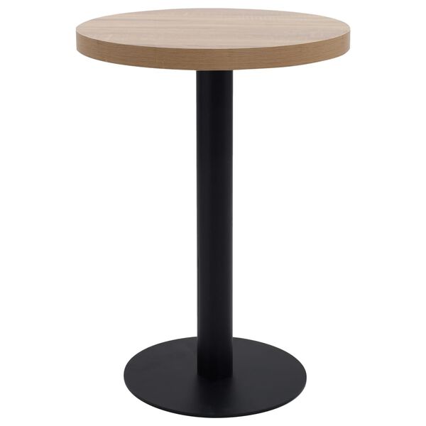 vidaXL Bistro staliukas, &scaron;viesiai rudos spalvos, 60cm, MDF