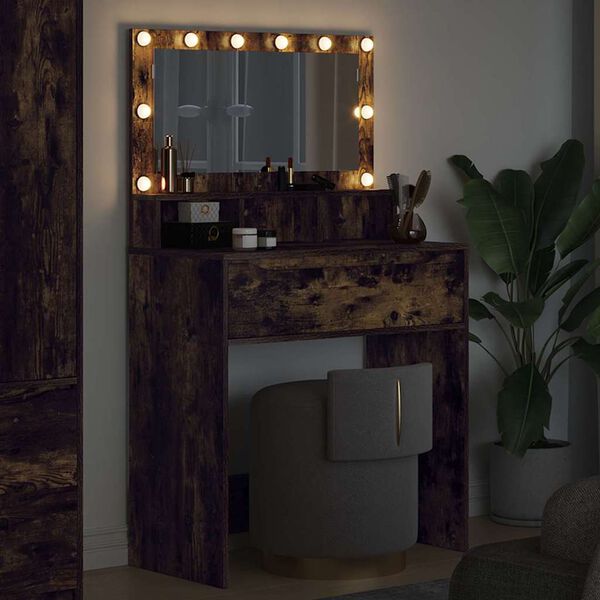 vidaXL Miegamojo persirengimo stalai Rūkyta ąžuolas 80 x 39,6 x 135 cm