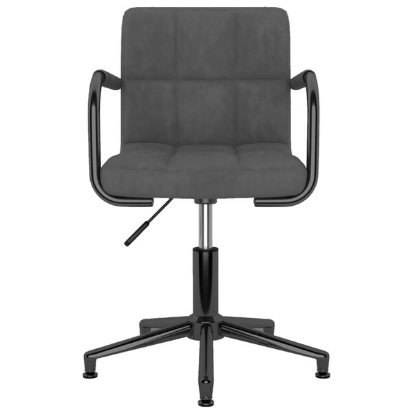 vidaXL Pasukamos valgomojo kėdės, 2vnt., tamsiai pilkos, aksomas