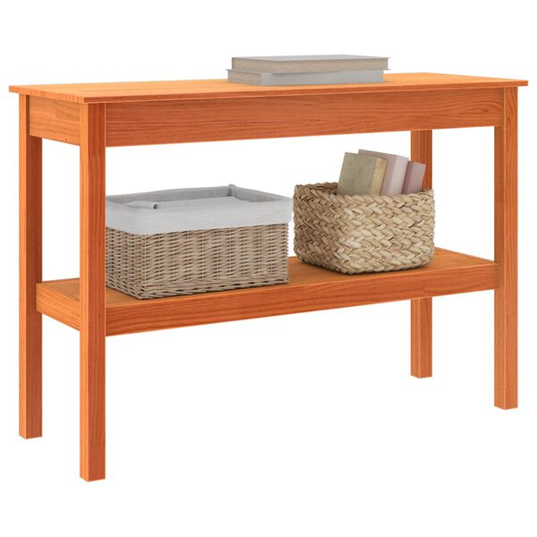 vidaXL Konsolinis stalas Vaško ruda 110 x 40 x 75 cm Pušies masyvas