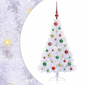 vidaXL Dirbtinė Kalėdų eglutė su 150 LED Balta 120 cm PVC ir Plienas