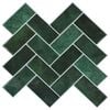 vidaXL Žuvies kaulo plytelė 10 pcs Tamsiai žalia 30 x 30 cm