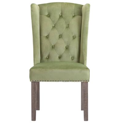 VidaXL Valgomojo kėdė, šviesiai žalios spalvos, aksomas