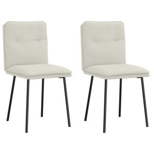 vidaXL Valgomojo kėdės, 2vnt., kreminės spalvos, aksomas