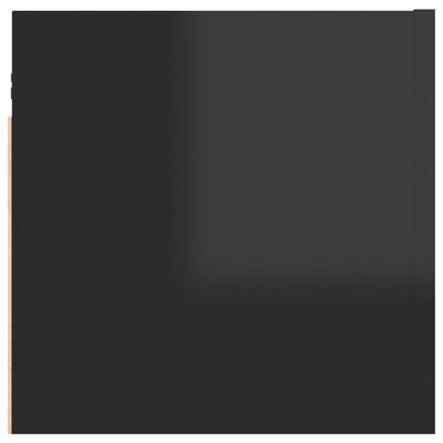 vidaXL Sieninės TV spintelės, 4vnt., juodos, 30,5x30x30cm, blizgios