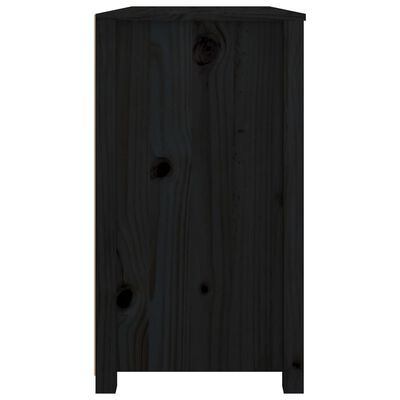 vidaXL Šoninė spintelė, juoda, 100x40x72cm, pušies medienos masyvas