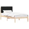 vidaXL Lovo rėmas su apmu&scaron;tu galvūgaliu Natūrali ir juoda 90 x 200 cm