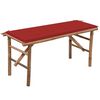 vidaXL Sulankstomas sodo suoliukas su pagalvėle, 118cm, bambukas