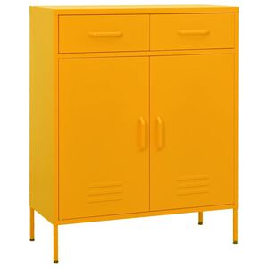 vidaXL Sandėliavimo spintelė, geltona, 80x35x101,5cm, plienas