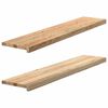 vidaXL Palangės, 2 vnt, 120x25x2 cm, neapdorotas ąžuolo medienos
