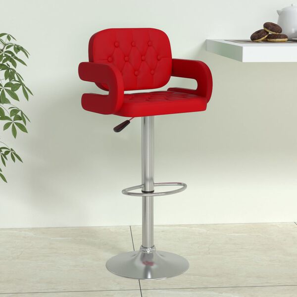 vidaXL Baro taburetė, raudonojo vyno spalvos, dirbtinė oda