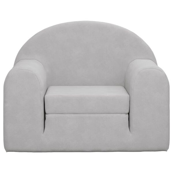 vidaXL Vaiki&scaron;ka sofa-lova, &scaron;viesiai pilkos spalvos, mink&scaron;tas pliu&scaron;as