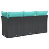 vidaXL Sodo sofa su pagalve Juoda 172 x 62 x 69 cm Poli ratanas