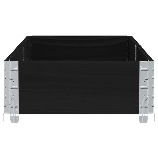 vidaXL Sodo lovelis, juodas, 150x50cm, pu&scaron;ies medienos masyvas