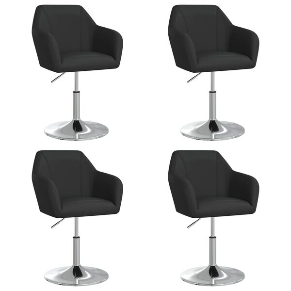 vidaXL Valgomojo kėdės, 4 vnt., juodos spalvos, dirbtinė oda