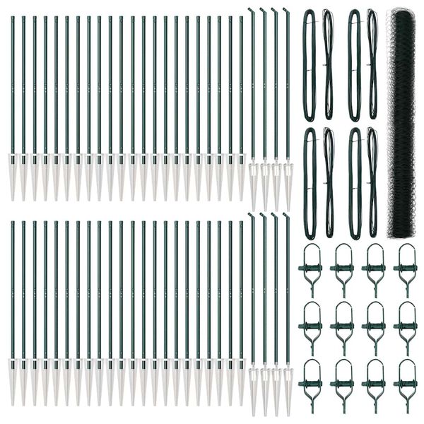 vidaXL Tvorelės stulpas Žalia 100 x 1,6 m (50 mm tinklelis)