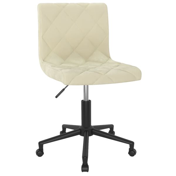 vidaXL Pasukamos valgomojo kėdės, 2vnt., kreminės spalvos, aksomas