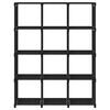 vidaXL Lentyna, juodos spalvos, 103x30x141cm, audinys, 12 skyrių