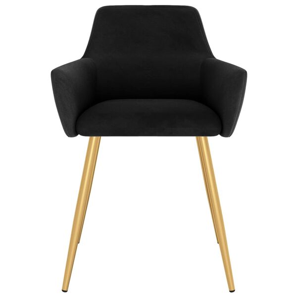 vidaXL Valgomojo kėdės, 2vnt., juodos spalvos, aksomas