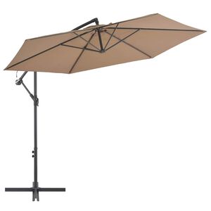 vidaXL Gembinis sodo skėtis su aliuminiu stulpu, taupe, 300cm