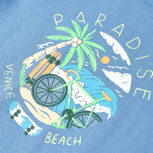 Vaikiški marškinėliai, vidutinio intensyvumo mėlyni, 104 dydžio