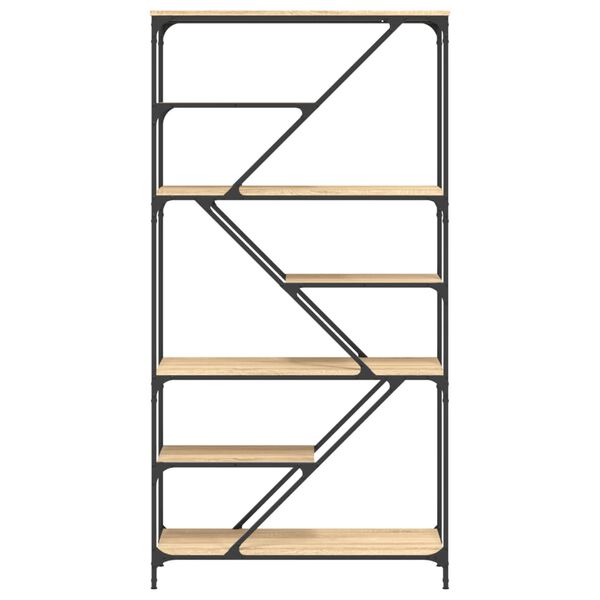 vidaXL Knygų lentyna, ąžuolo, 91x36x176cm, apdirbta mediena ir plienas