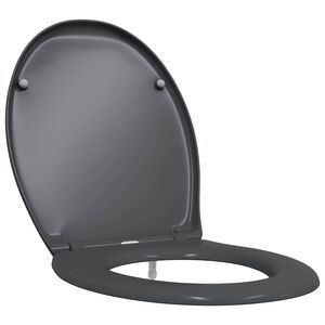vidaXL Tualeto sėdynė Antracitas 47 x 37 x 4 cm Duroplastas