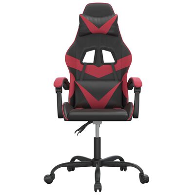 vidaXL Pasukama žaidimų kėdė, juodos ir vyno spalvos, dirbtinė oda