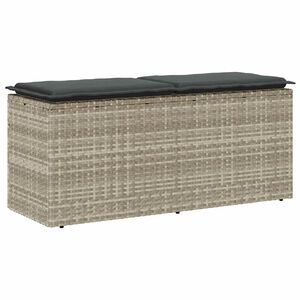 vidaXL sodo suolas su pagalvėle &scaron;viesiai pilka 110x40x44cm poliratanas