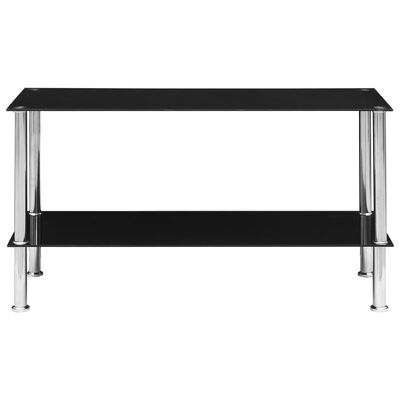 vidaXL Kavos staliukas, juodos spalvos, 110x43x60cm, grūdintas stiklas