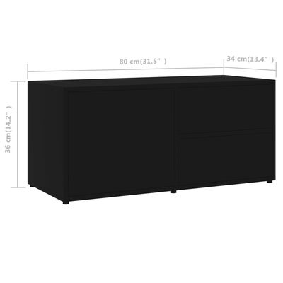 vidaXL Televizoriaus spintelė, juodos spalvos, 80x34x36cm, MDP