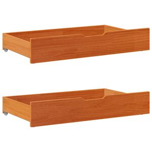 vidaXL Stalčiai po lova, 2vnt., va&scaron;ko rudi, 95x55x17, pu&scaron;ies masyvas