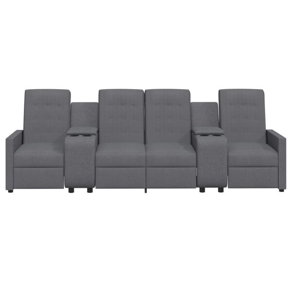 vidaXL Atlo&scaron;iamas keturvietis masažinis krėslas, &scaron;viesiai pilkas