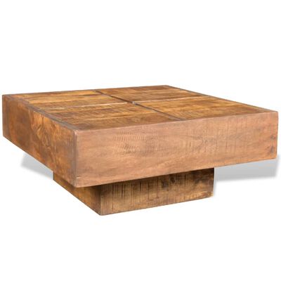 vidaXL Kavos staliukas, rudas, kvadratinis, masyvi mango mediena