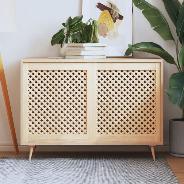 vidaXL Spintelės durelės, 2vnt., 59,5x69cm, pušis, grotelių dizaino