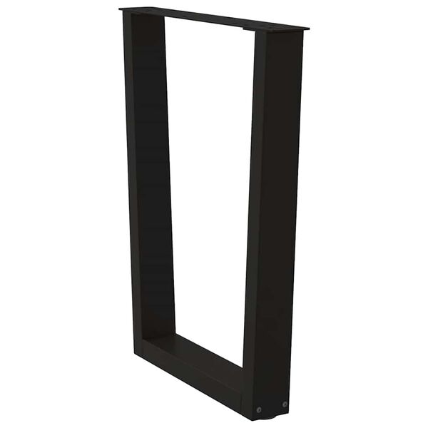 vidaXL Valgomojo stalo kojelės, V formos, 2 vnt., juodos, 60x(72-73,3) cm, plienas