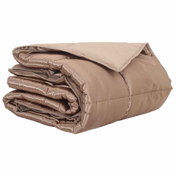 vidaXL Vasaros antklodė Auksinė 220 x 155 cm Satin ir mikropluo&scaron;tas