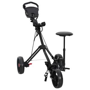 vidaXL Golfinis vežimėlis su sėdyne Juoda 95 x 69 x 114 cm Geležis