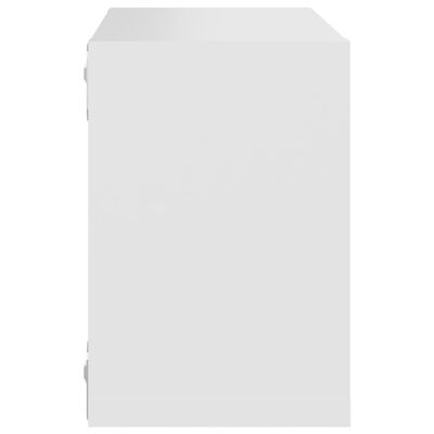 vidaXL Sieninės lentynos, 4vnt., baltos, 22x15x22cm, kubo formos