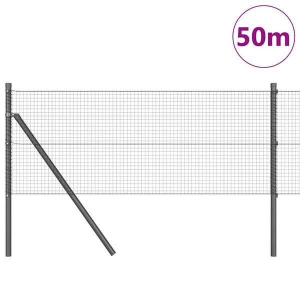 vidaXL Tvorelės stulpas Pilka 50 x 0,5 m (19 x 19 mm tinklas)