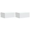 vidaXL Sieninis naktinis staliukas 2 pcs Balta 49 x 34,5 x 20 cm