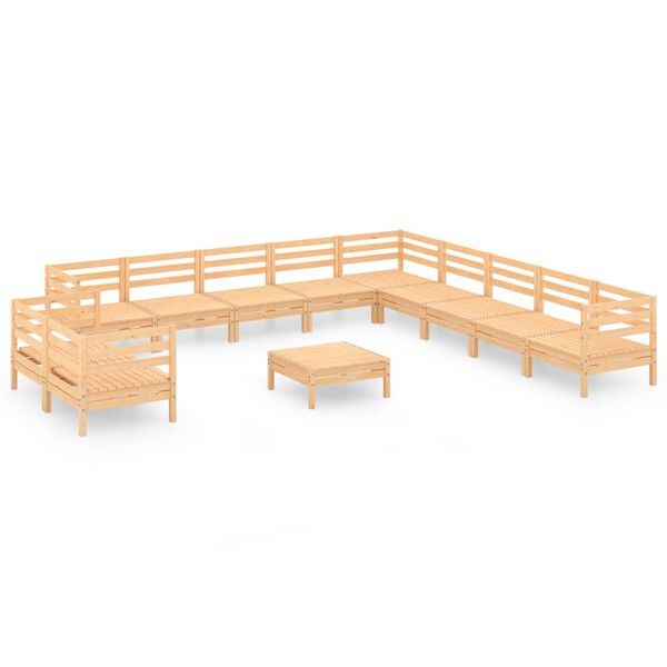 vidaXL Sodo poilsio baldų komplektas, 12 dalių, pu&scaron;ies masyvas