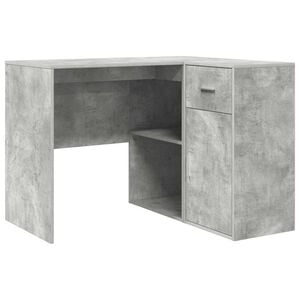 vidaXL Kampinis ra&scaron;omasis stalas Betono pilka 102 x 88 x 75 cm