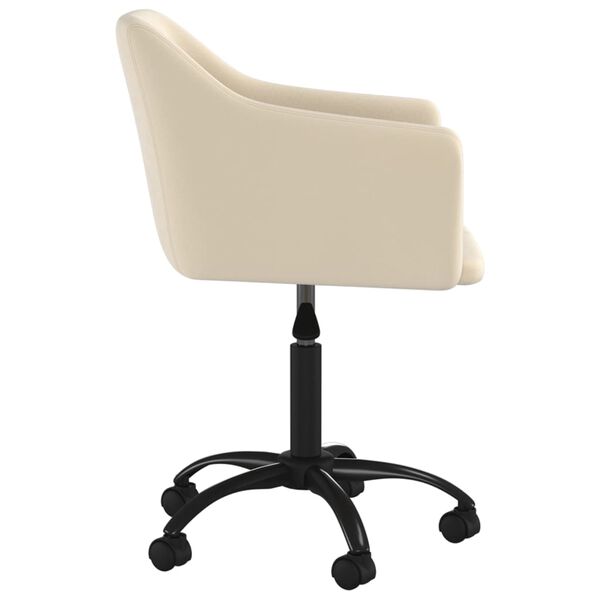 vidaXL Pasukama valgomojo kėdė, kreminės spalvos, aksomas